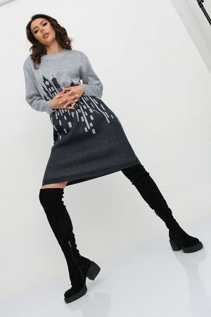 Ankoli Платье 3-134/серо-джинсовый