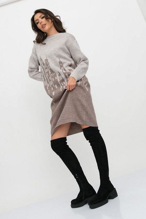 Платье 3-134/кофе-молочный