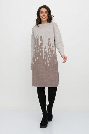 Платье 3-134/кофе-молочный