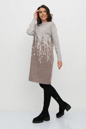 Платье 3-134/кофе-молочный