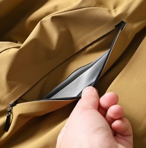 Непромокаемая ветрозащитная куртка с капюшоном на молнии, с термо-подкладом, черный