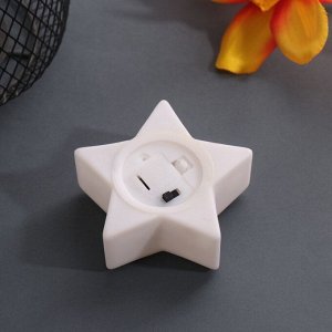 Фигурка светящаяся RISALUX «Звезда. Волшебная палочка», LED-ночник, 3xLR1130, 7x7x2.5 см