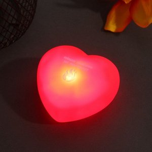 Фигурка светящаяся RISALUX «Сердце. Наша любовь», LED-ночник, 2хLR44, 7x7x3.5 см