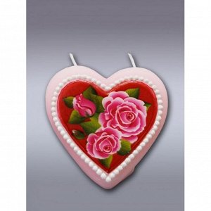 Сердце розовые розы (арома) свеча