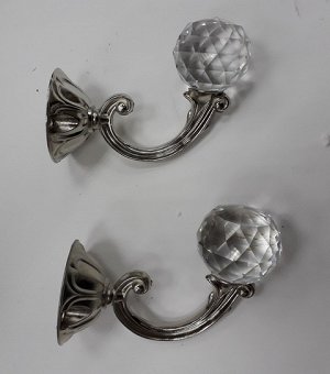 Крючки для подхватов S-1680 серебро (2шт)