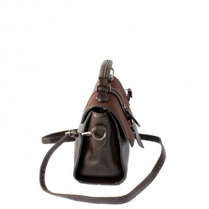 Стильная женская сумочка через плечо Elorne_Fols из эко-кожи цвета горького шоколада.