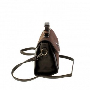 Стильная женская сумочка через плечо Mechel_Fols из эко-кожи шоколадного цвета.