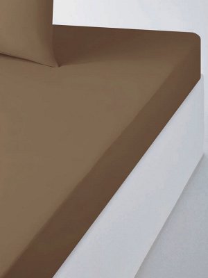 Простыня из сатина гладкокрашенного - Коричневый