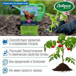 Навоз коровий гранулированный ДОБРАЯ СИЛА 2кг пакет