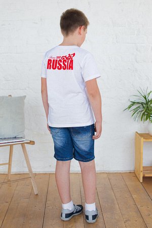 Футболка детская из кулирки Россия белый