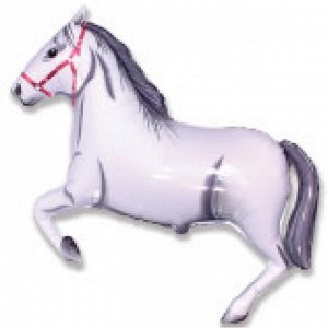 Фольга шар Лошадь белая 42"/ 105 см 1 шт Испания