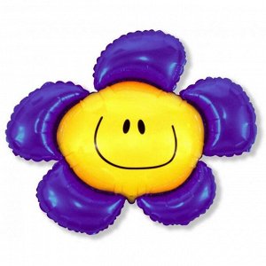 Фольга шар Цветочек солнечная улыбка фиолетовый 41"/102,5 см 1шт Испания