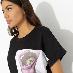 Футболка с принтом, Ты в деле (black)