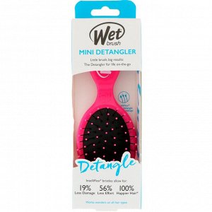 Wet Brush, Мини-расческа для облегчения расчесывания, Розовая, 1 расческа