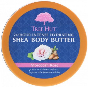 Tree Hut, Масло ши для тела для 24-часового интенсивного увлажнения, марокканская роза, 198 г