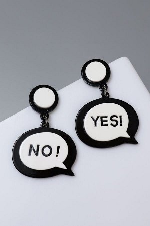 Серьги акриловые «Окно диалога» YES! NO!, цвет чёрно-белый