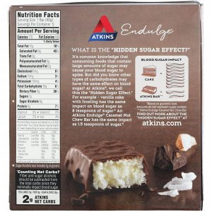 Atkins, Endulge, шоколадные батончики с кокосом, 5 батончиков, 40 г каждый