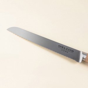 Нож кухонный хлебный SL Home «Калабрия», нержавеющая сталь, 20.5 см, бежевый