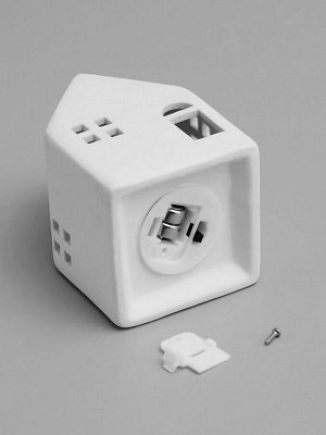 Светодиодная фигура «Дом» 6x6x9.5 см, 1 LED, керамика, от батареек LR44x3, свечение тёплое белое