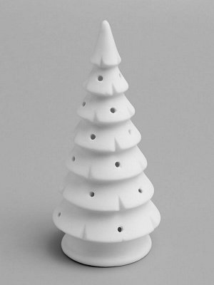 Светодиодная фигура «Ёлка» 15.1x6.7x6.7 см, 1 LED, керамика, от батареек LR44x3, свечение тёплое белое