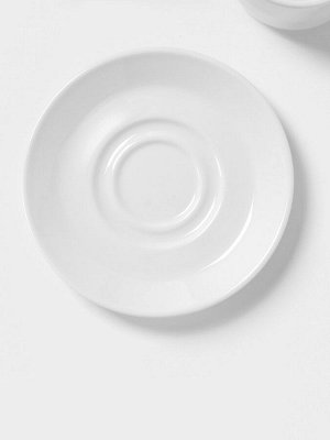 Набор чайный Magistro Basic bistro, 4 предмета: 2 чашки 200 мл, 2 блюдца d=15 см, фарфор, белый