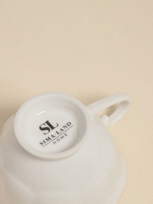 Чайная пара SL Home «Аманде», чашка 220 мл, блюдце 17?17?2 см, фарфор, белая