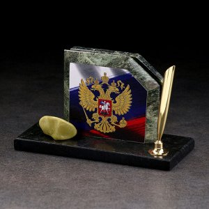 Органайзер-подставка настольный «Флаг с гербом», скос, змеевик