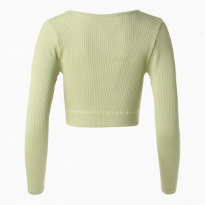 Топ с длинным рукавом MINAKU: SPORTY; цвет зелёный р-р