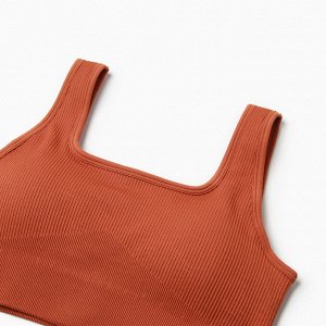 Топ INAKU: SPORTLY, цвет коричневый р-р