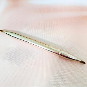 Nail Art Двусторонняя кисть для макияжа бровей и губ с колпачком, золотистый