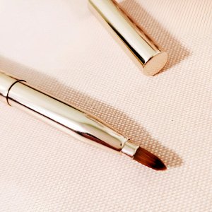 Nail Art Двусторонняя кисть для макияжа бровей и губ с колпачком, золотистый