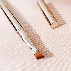 Nail Art Двусторонняя кисть для макияжа бровей и губ с колпачком, золотистый
