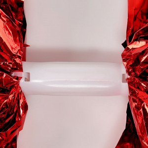 Помпон 1шт, цвет  красный, фольга