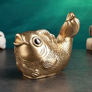 Копилка "Рыбка" золотая, 20х12х15см