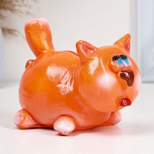 Копилка "Кот мужик" 12х17см, рыжий