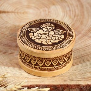 Шкатулка малая "Ангелочек", d=6.5 см, h= 4 см