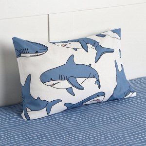 Постельное бельё Этель 1,5 сп Funny shark 143х215 см, 150х214 см, 50х70 см -1 шт, 100% хл, бязь