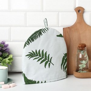 Грелка на чайник Этель «Папоротник» 28*28 см, репс 220 г/м*, 100% хлопок