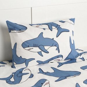 Постельное бельё Этель 1,5 сп Funny shark (вид 2) 143х215 см, 150х214 см, 50х70 см -1 шт, 100% хл, бязь