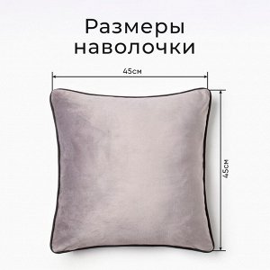 Наволочка декоративная Этель «Кант», 45х45, цвет серый, велюр (100% пэ)