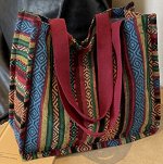 Сумка-тоут в этническом стиле большая, красная