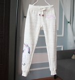 Спортивные брюки с пайетками,белый