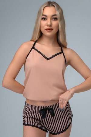 Женская хлопковая пижама с шортами Happyfox