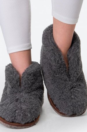 Домашние тапочки-чуни из овечьей шерсти с подошвой из войлока Happy Fox Home
