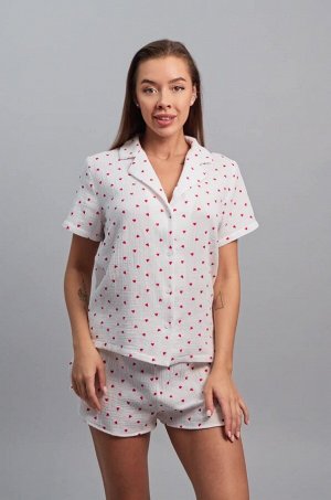 Женская пижама с шортами из муслина