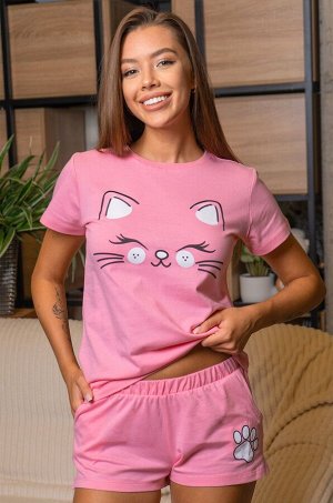 Женская хлопковая пижама с шортами Happyfox