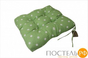 Подушка на стул высокая цвет: Горох зеленый 40х40 см