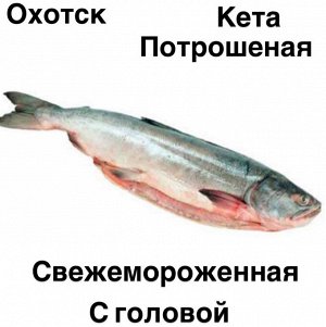 Кета потрошеная с головой Охотск 1.0 кг.