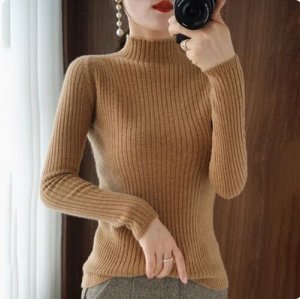 Вязаная водолазка в рубчик с длинный рукавом, охра  4.3 4 413 отзывов о покупке 3.7