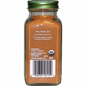 Simply Organic, Органическая цейлонская корица, 2,08 унций (59 г)